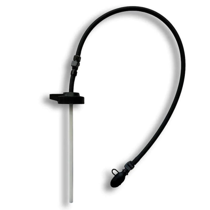 Hydration swig with black coloured hose on a white background. 