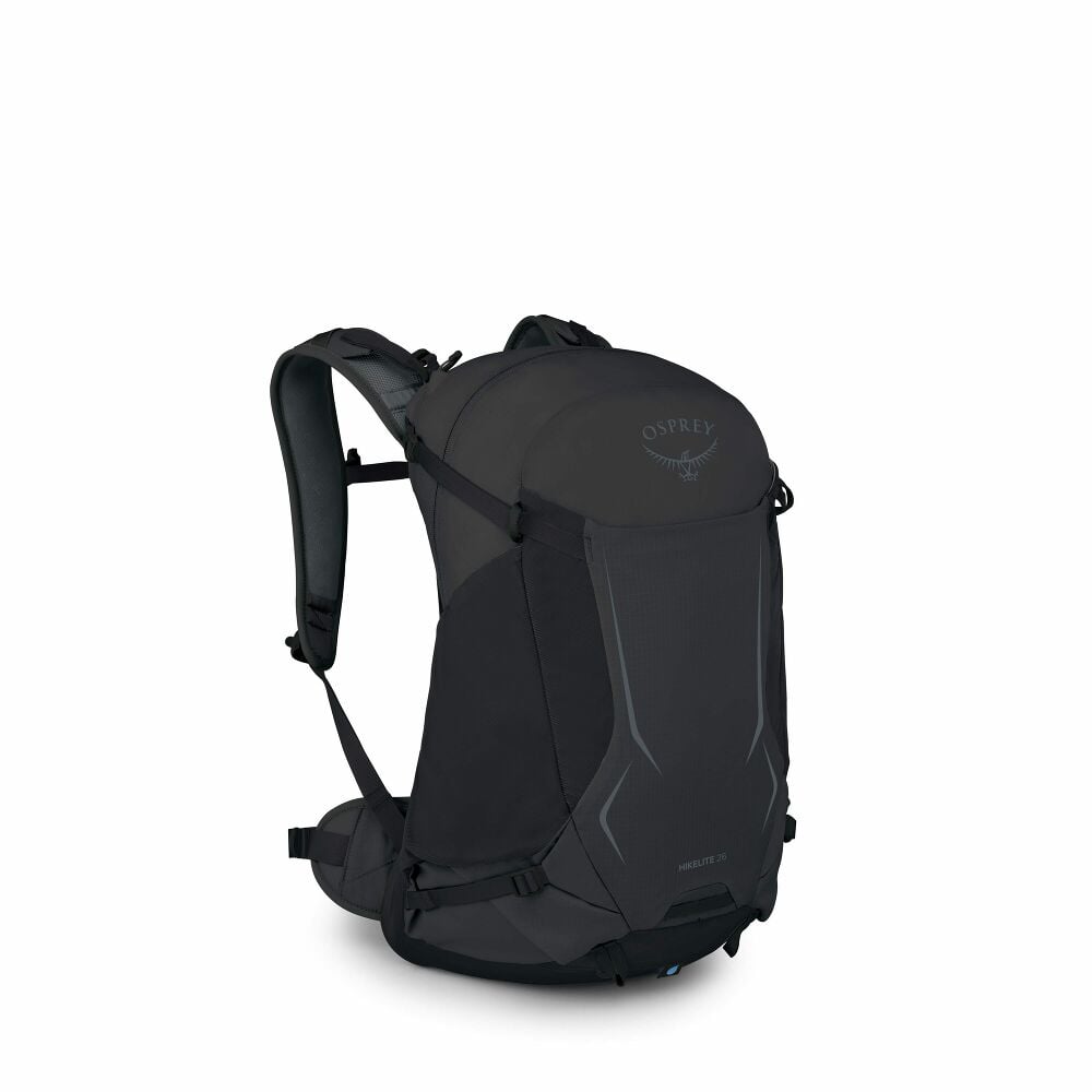 Black Osprey backpack on a white background