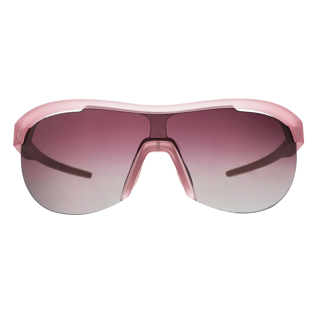 Pink sunglasses with gradient lenses on a white background