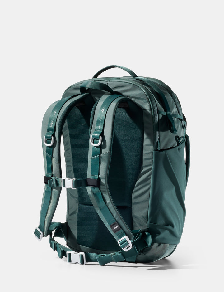 Matador 30L Carry-On Travel Pack - Juniper, back view showing straps
