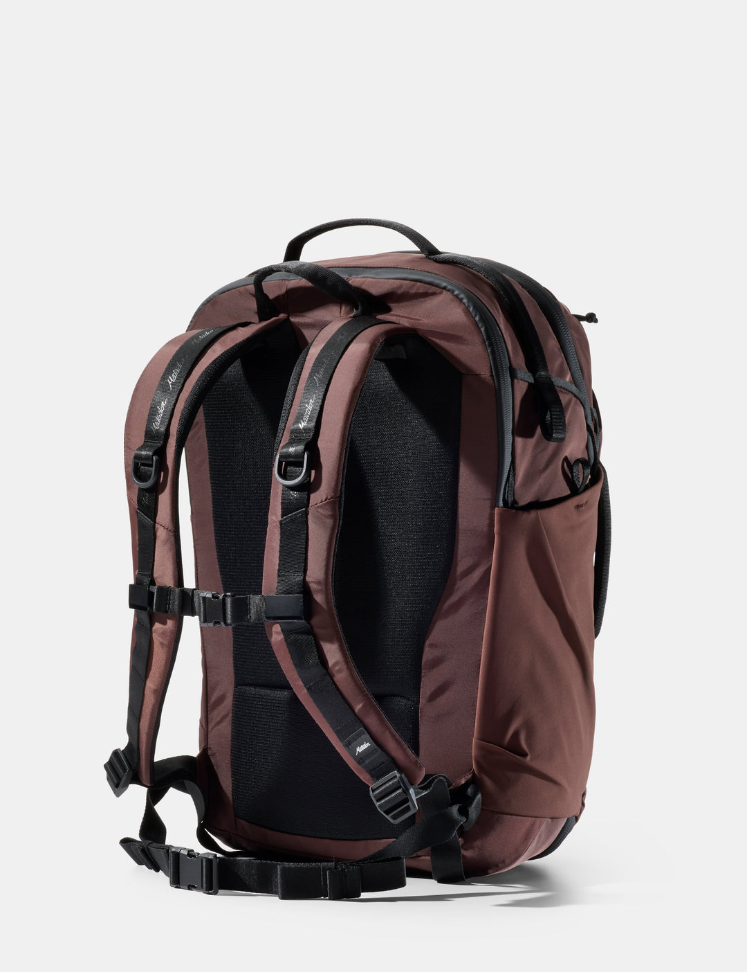 Matador 30L Carry-On Travel Pack - Garnet, back view showing straps