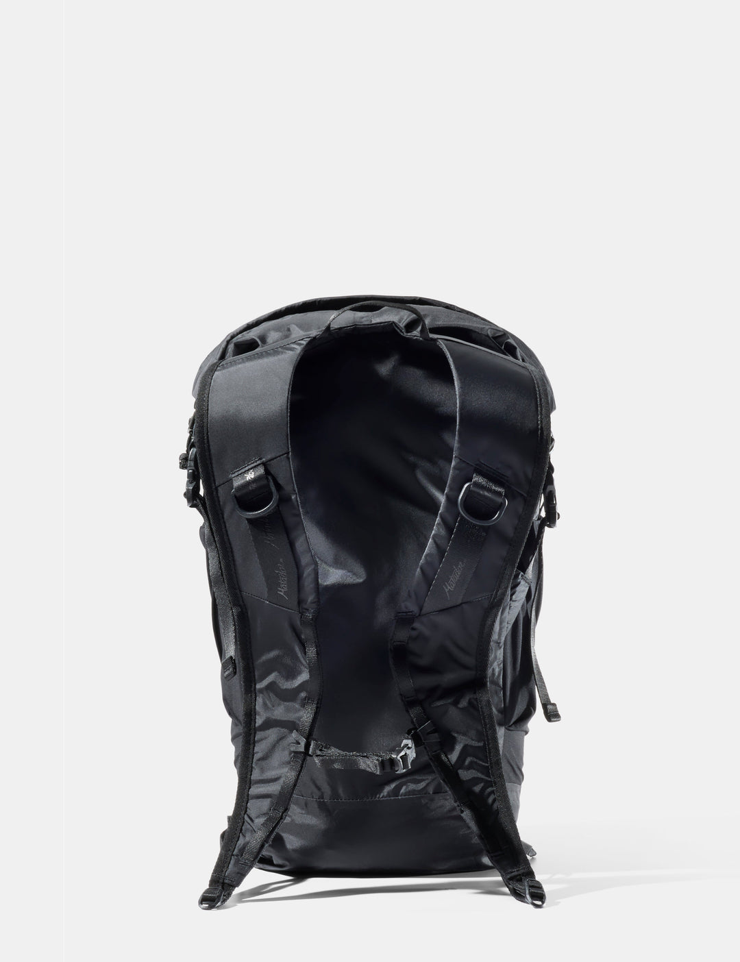 Matador 18L Waterproof Packable Backpack - Packed - Black, back view showing straps