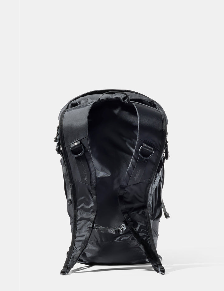 Matador 18L Waterproof Packable Backpack - Packed - Black, back view showing straps