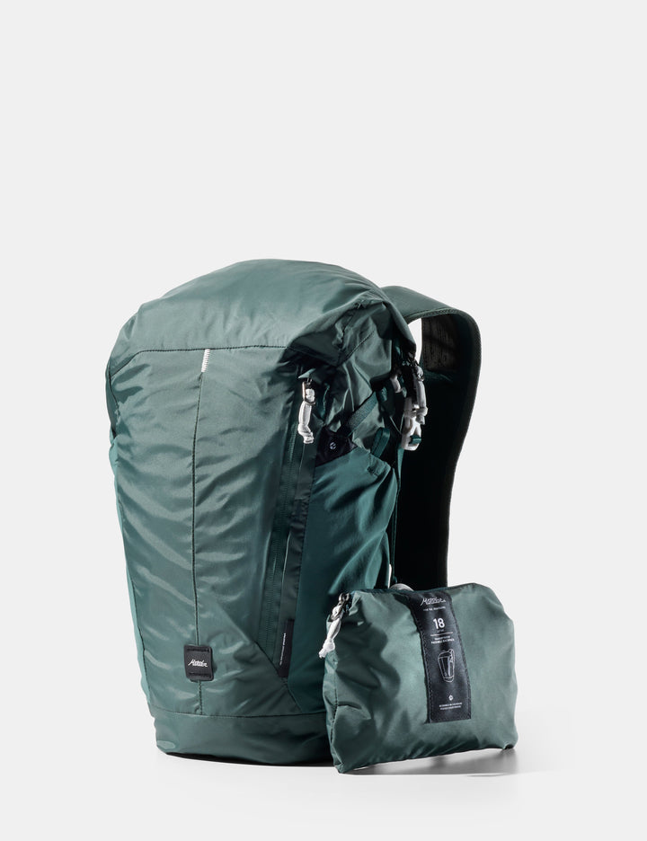 Matador 18L Waterproof Packable Backpack - Packed - Juniper, front view