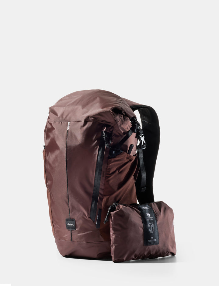 Matador 18L Waterproof Packable Backpack - Packed - Garnet, front view