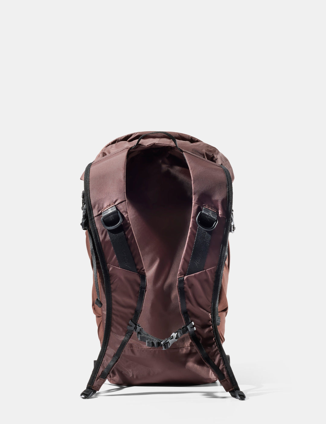 Matador 18L Waterproof Packable Backpack - Packed - Garnet, back view showing straps