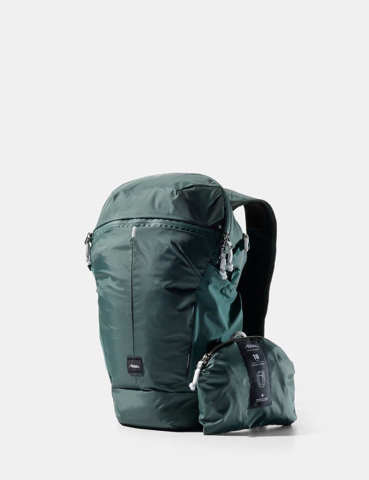 Matador 18L Zipper Packable Backpack - Packed - Juniper, front view