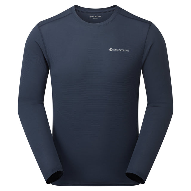 Navy long-sleeve shirt with Montane logo on a white background