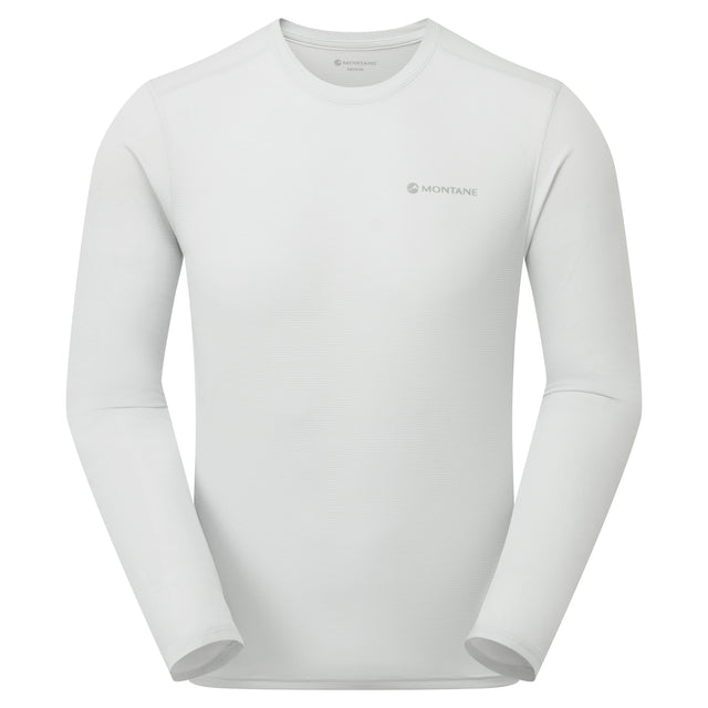 White long-sleeve shirt with a brand logo on a white background