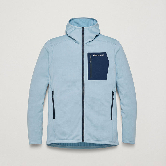 Light blue jacket with Montane logo on a light grey background