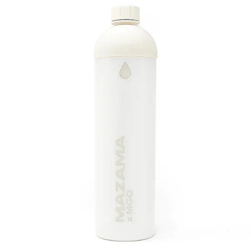 White water bottle with Mazama branding on a white background