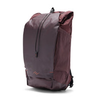 Maroon backpack on a white background