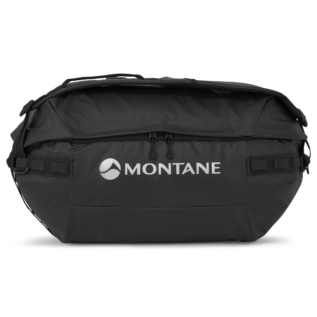 Black duffel bag with Montane logo on a white background