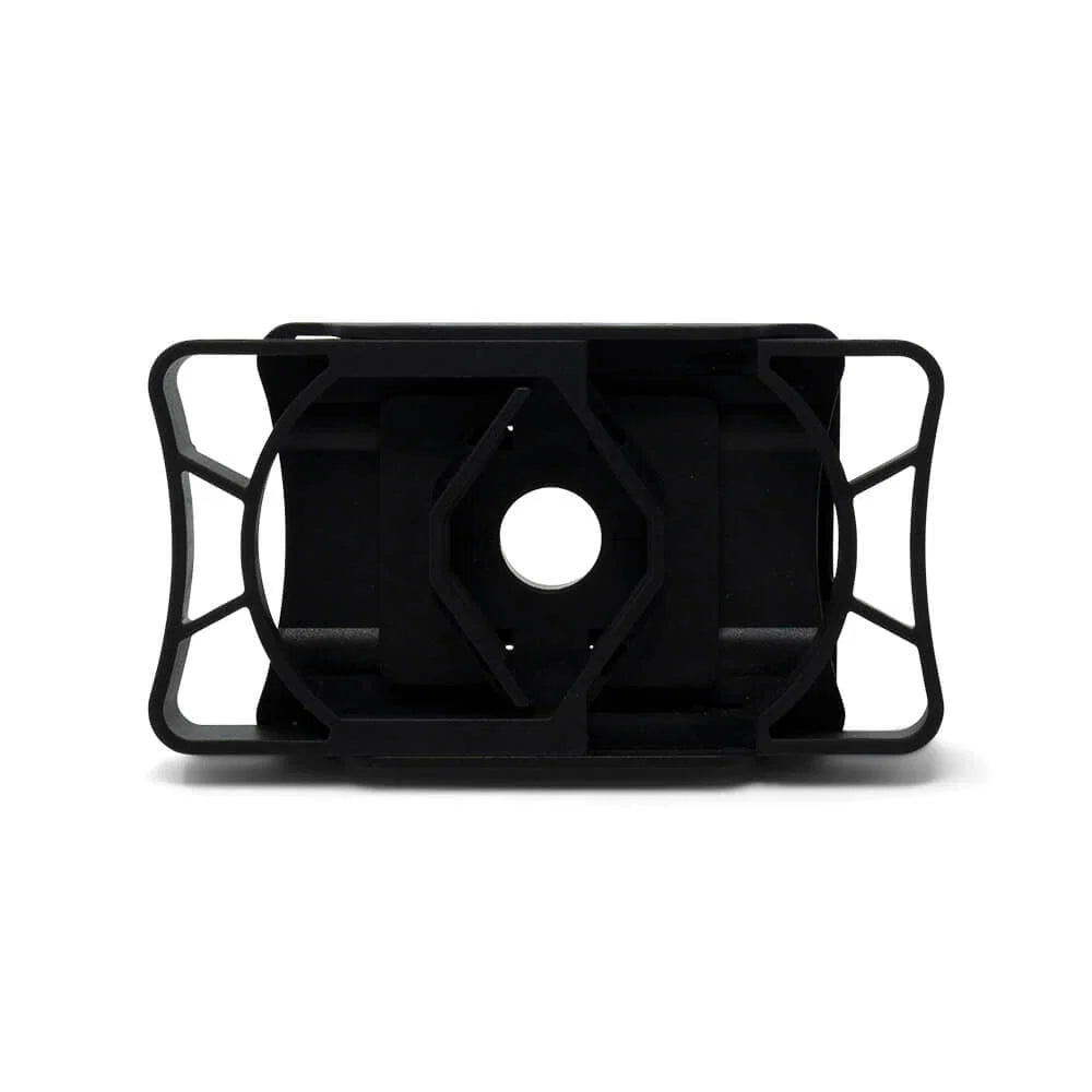 Black metal bracket on a beige background