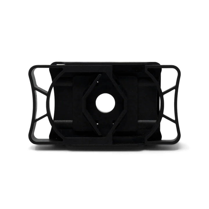 Black metal bracket on a beige background
