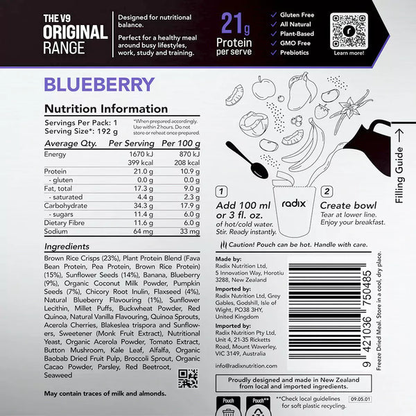 Radix Nutrition Original Breakfast v9.0 Blueberry