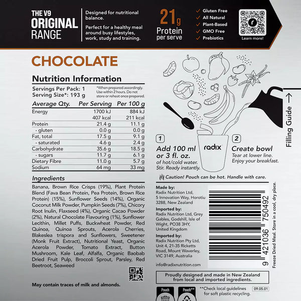 Radix Nutrition Original Breakfast v9.0 Chocolate