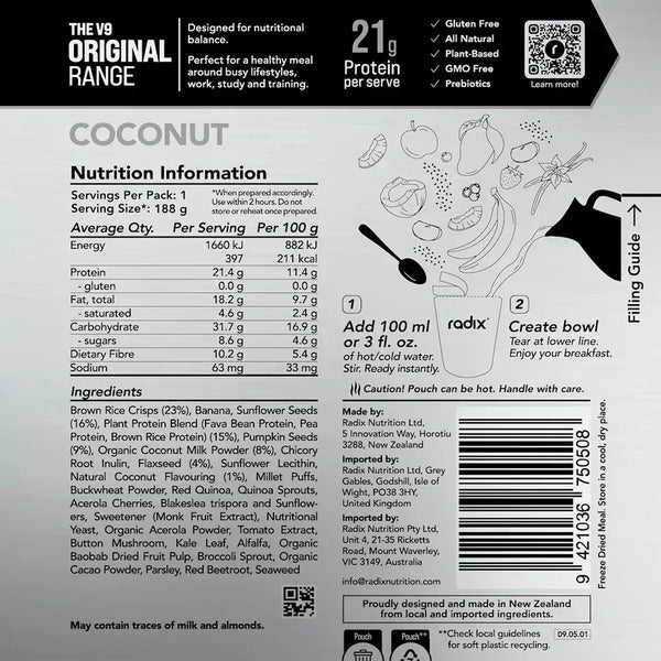 Radix Nutrition Original Breakfast v9.0 Coconut