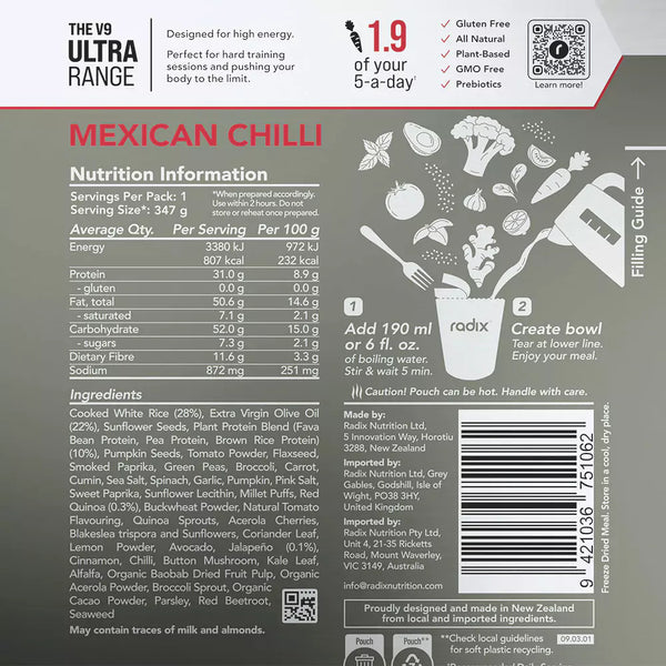 Radix Nutrition Ultra Meal v9.0 Mexican Chilli