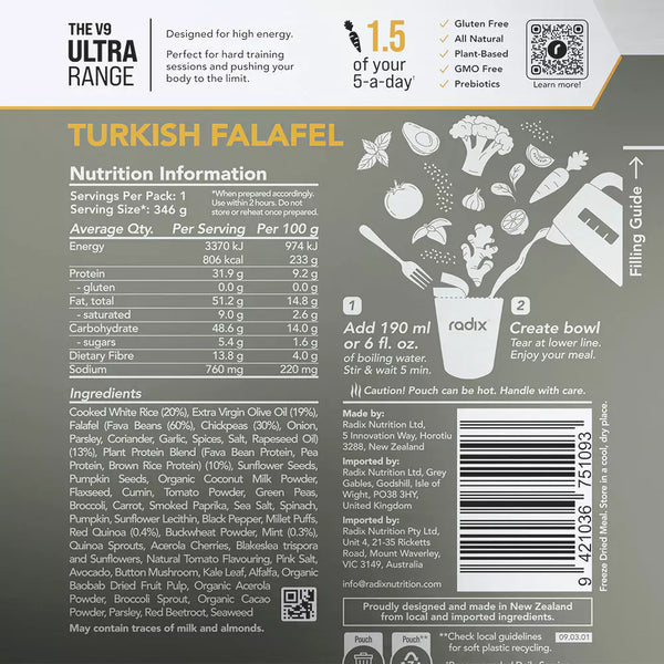 Radix Nutrition Ultra Meal v9.0 Turkish Falafel