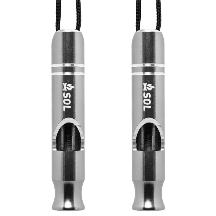 SOL Rescue Metal Whistle 2pk