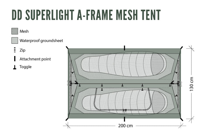 DD Hammocks Superlight A-Frame Mesh Tent