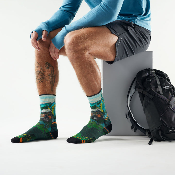 Smartwool Hike Targeted Cushion Trail Trekker Print Crew Socks Men&