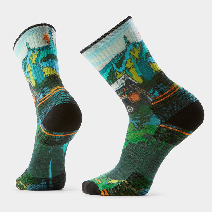 Smartwool Hike Targeted Cushion Trail Trekker Print Crew Socks Men&
