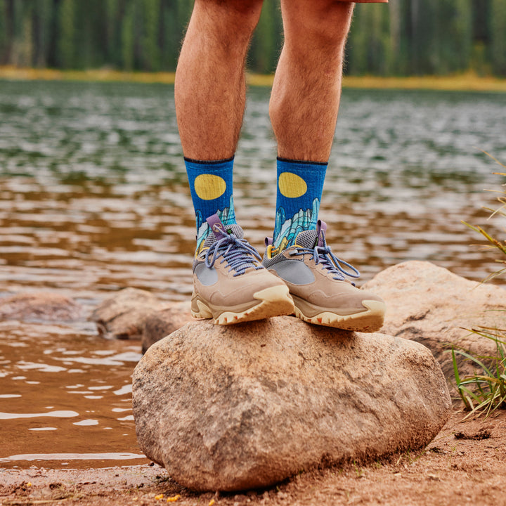 Smartwool Hike Targeted Cushion Mountain Myth Print Crew Socks Men&