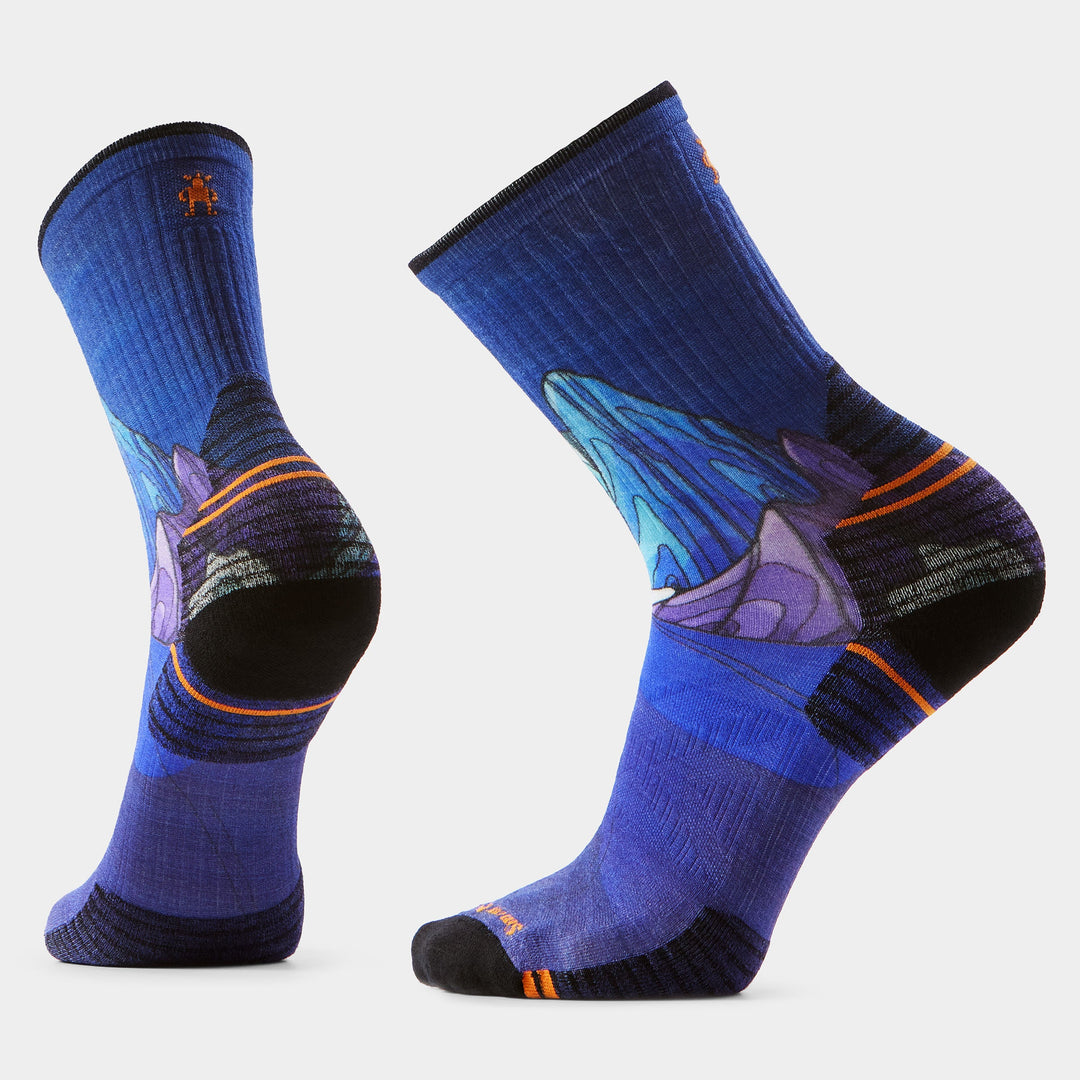 Smartwool Hike Targeted Cushion Mountain Myth Print Crew Socks Men&