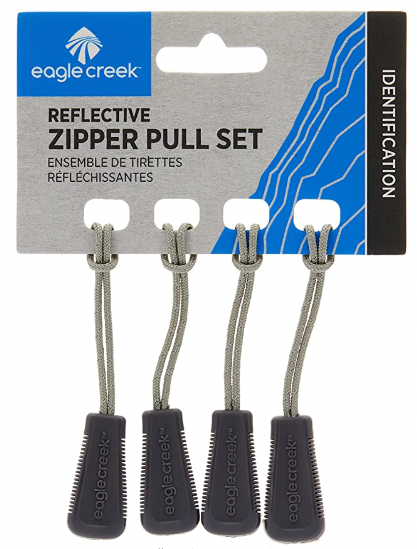 Eagle Creek reflective zipper pull set on a white background