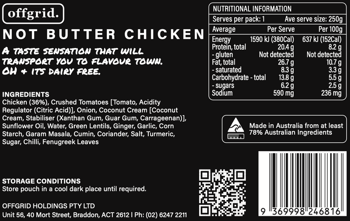 Offgrid Not Butter Chicken - Heat & Eat Meal