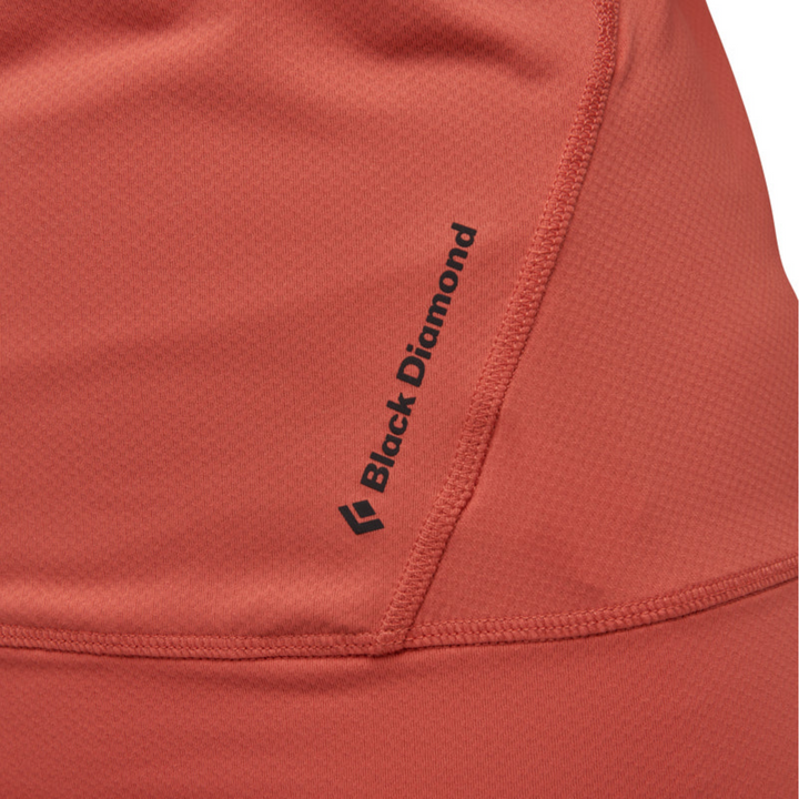 Close-up of a red sleeveless top with &