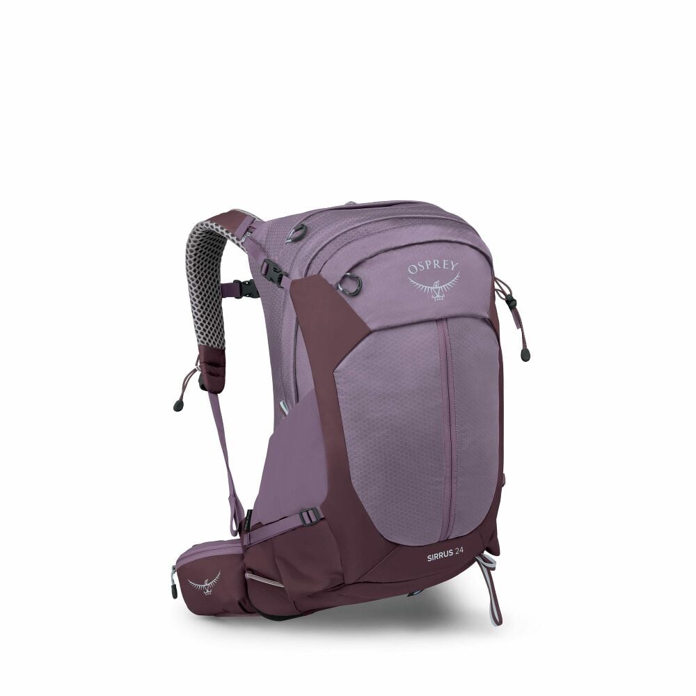 Purple Osprey backpack on a white background
