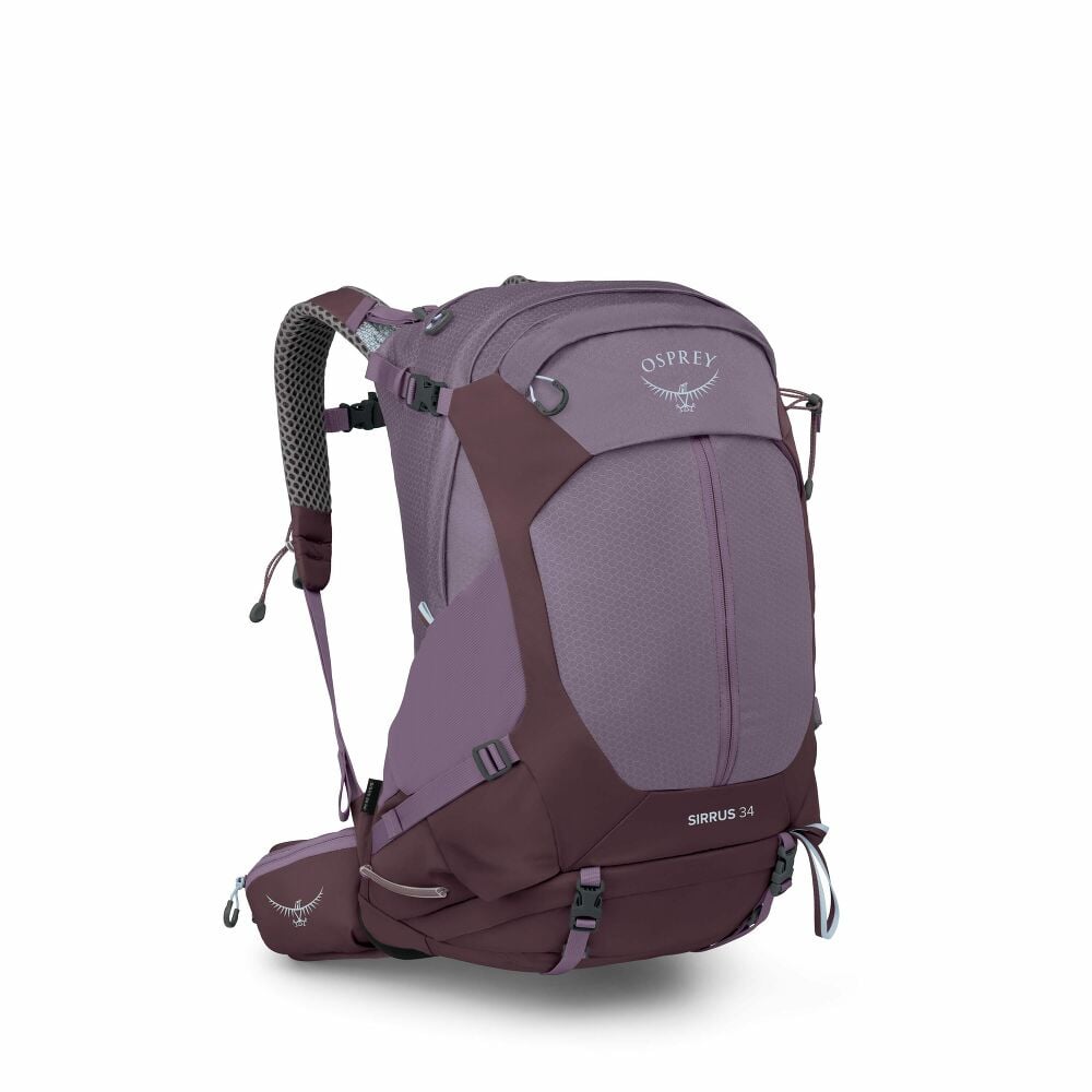 Purple Osprey backpack on a white background