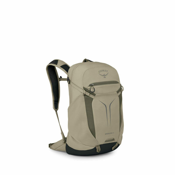Beige Osprey backpack on a white background