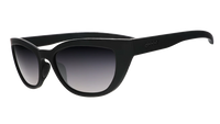 Black sunglasses with gradient lenses on a white background