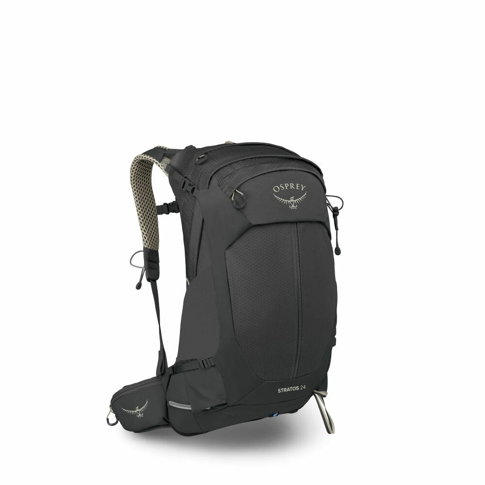 Black Osprey backpack on a white background