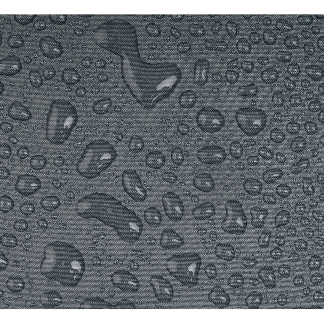 Dark gray fabric surface with water droplets sitting on it