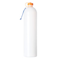 White water bottle with an orange cap on a white background