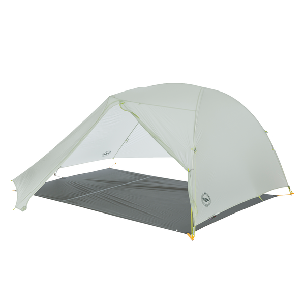 Grey tent fly with dark grey footprint.