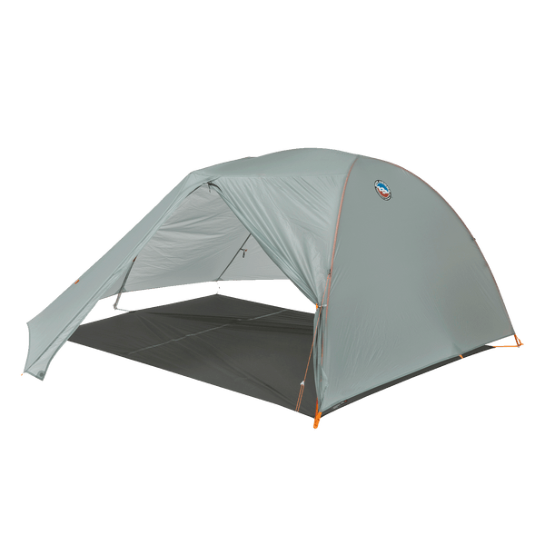 Grey tent fly with dark grey footprint on white background.