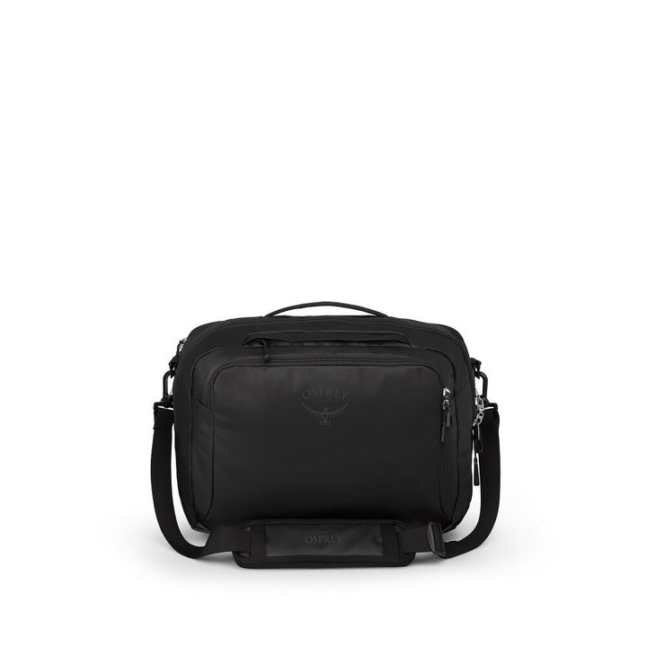 Black Osprey travel bag on a white background