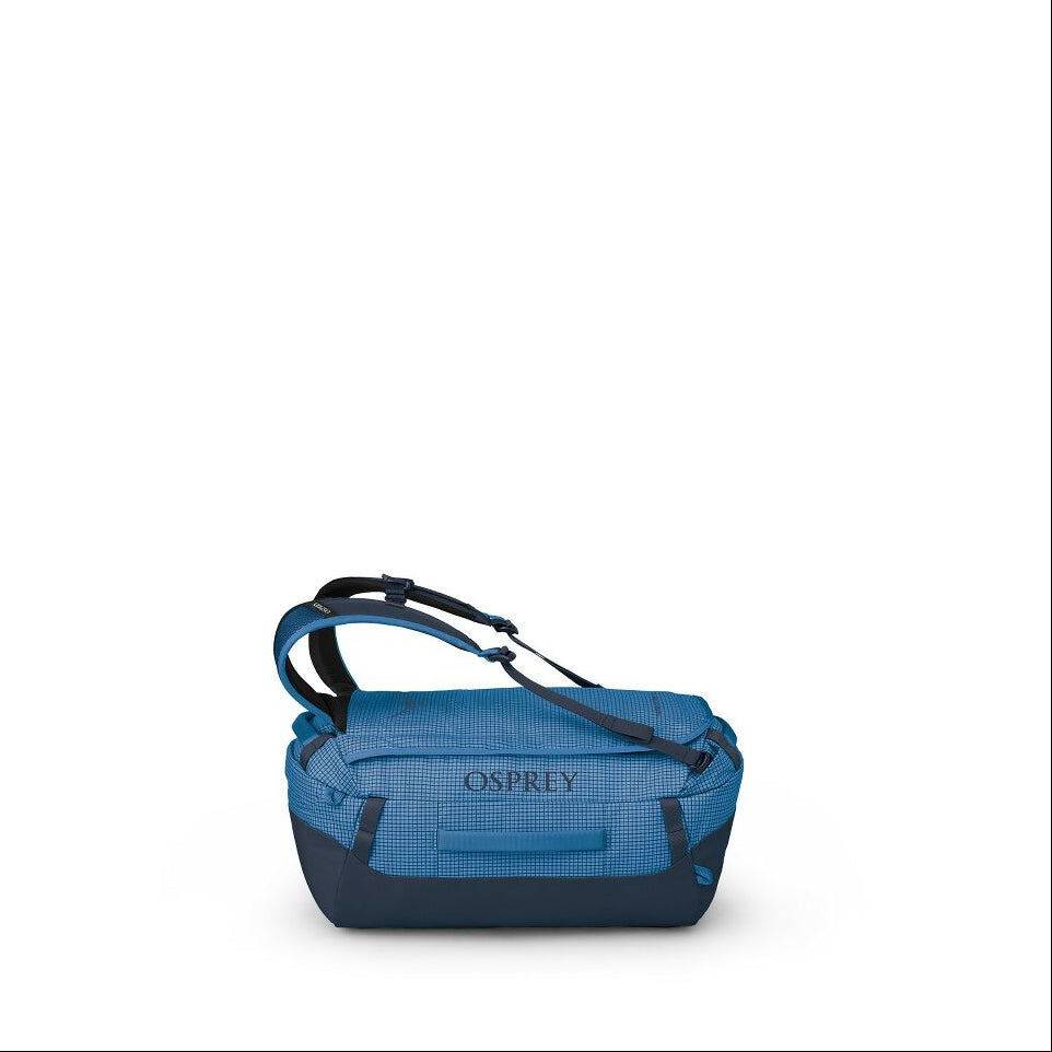 Blue Osprey backpack on a white background