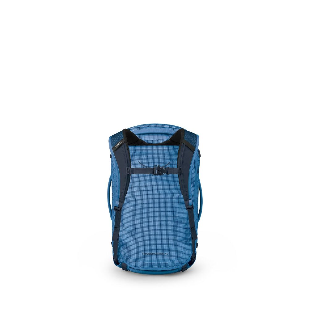 Blue backpack on a white background
