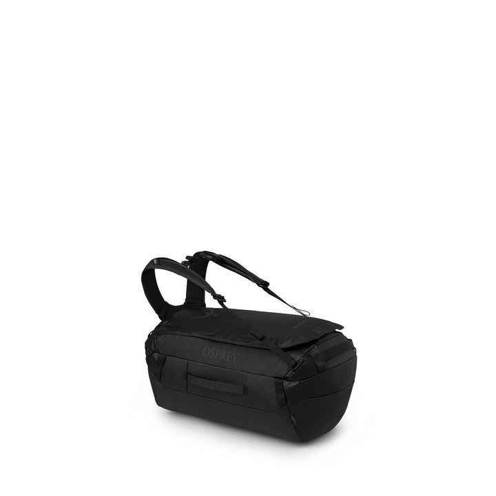 Black backpack on a white background