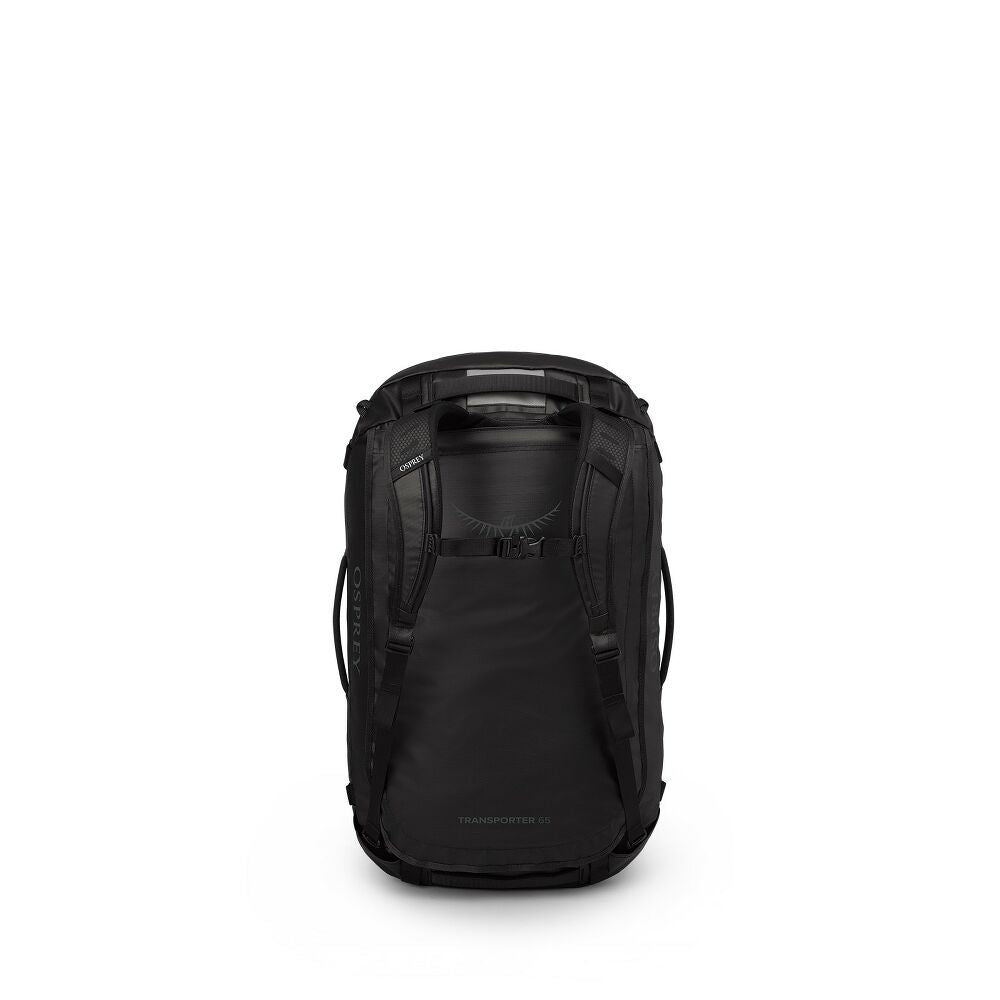Black backpack on a white background