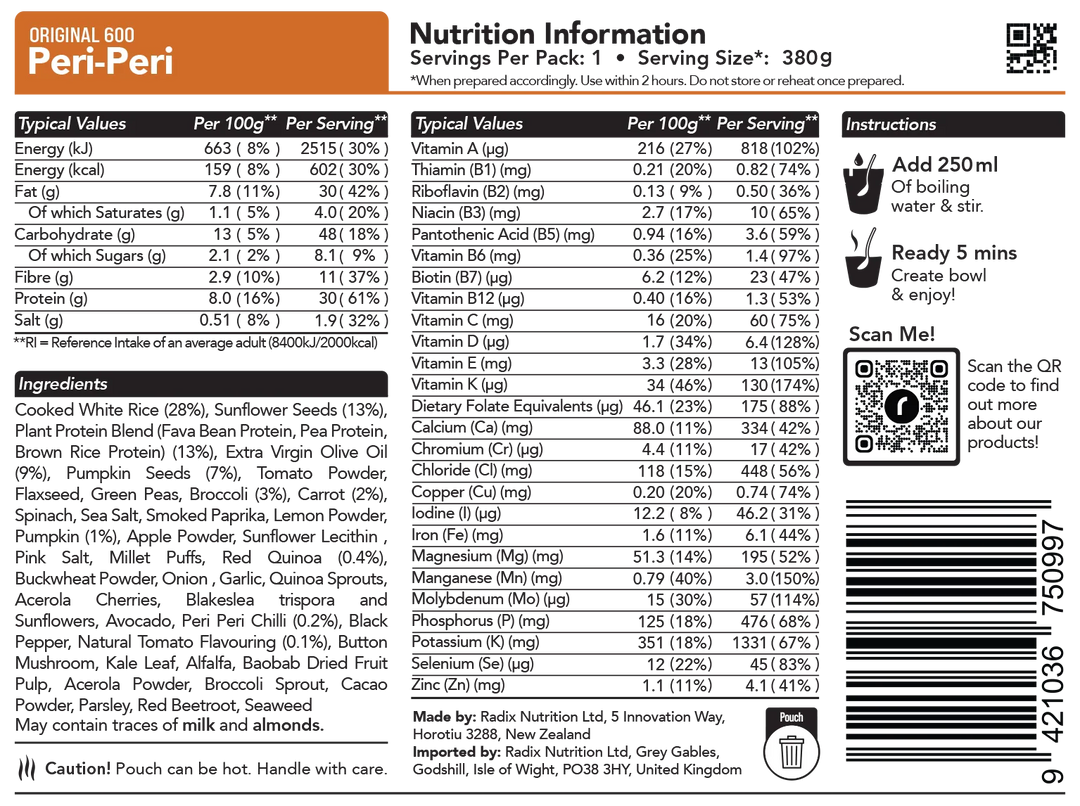 Radix Nutrition Original Meal Peri-Peri