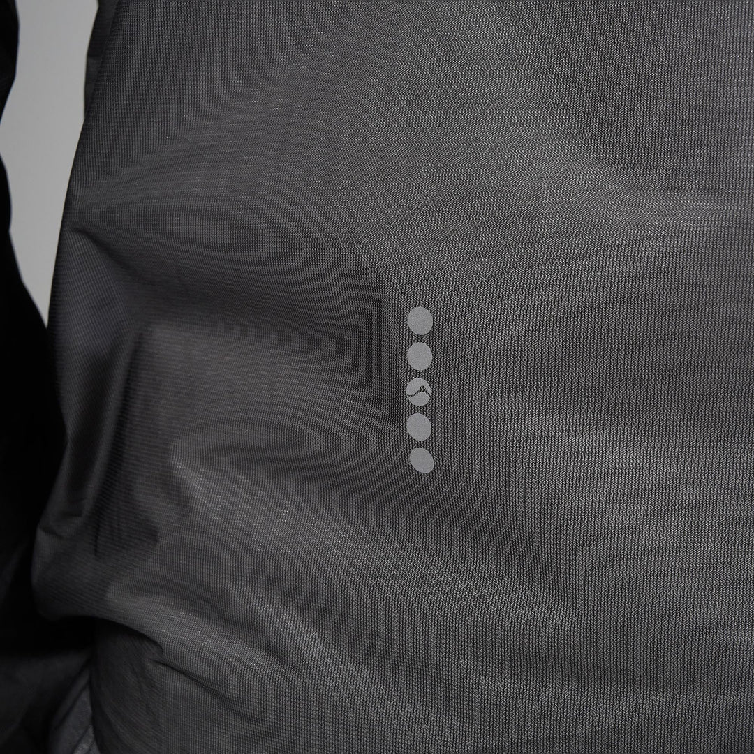 Close-up of a textured gray fabric with a subtle pattern