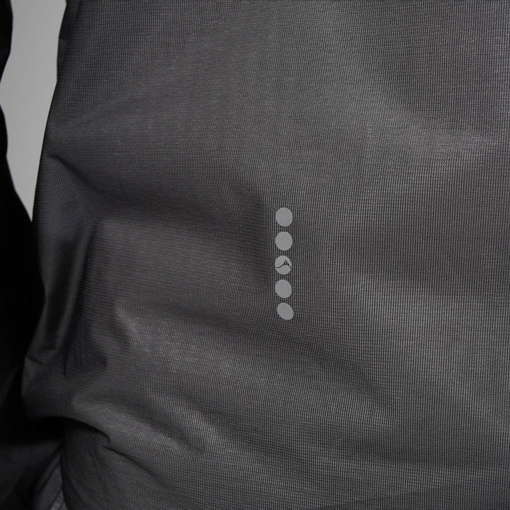 Close-up of a textured gray fabric with a subtle pattern